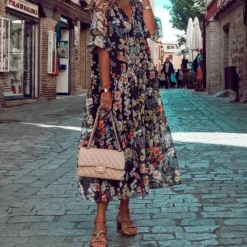 Jurken & Jumpsuits Dames*SABIHA - Elegante lange zomerjurk Zwart