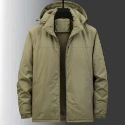 Jassen Heren*SACHA - Casual herenjack met capuchon Khaki