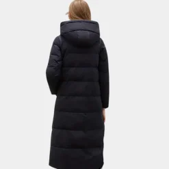 Jassen Dames*SAMANTHA - Comfortabele Gewatteerde Mantel met Kap voor Dames Zwart