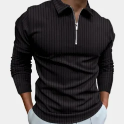 Shirts Heren*Selby - Herenoverhemd met lange mouwen en ritssluiting voor de zomer