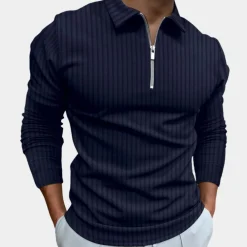 Shirts Heren*Selby - Herenoverhemd met lange mouwen en ritssluiting voor de zomer