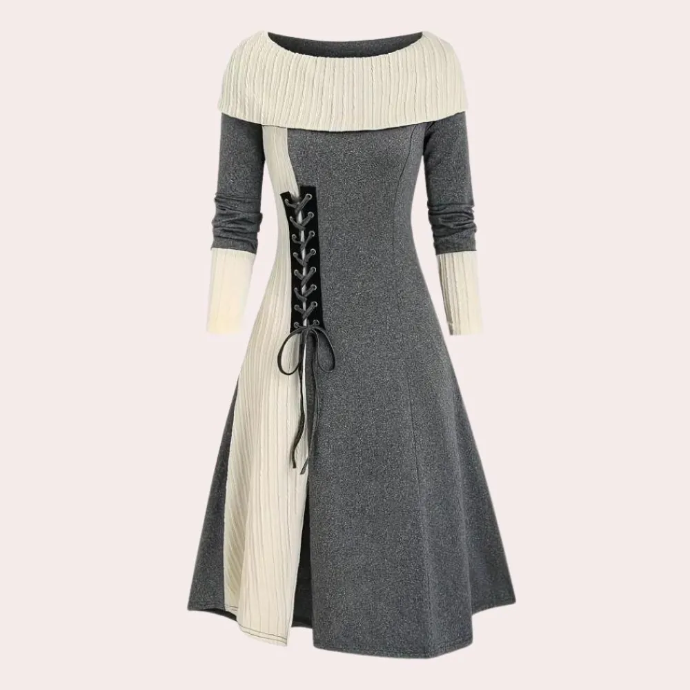 Jurken & Jumpsuits Dames*Seraphine - Zomerse damesjurk met bardothalslijn en A-lijn