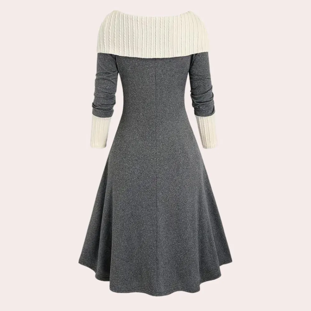 Jurken & Jumpsuits Dames*Seraphine - Zomerse damesjurk met bardothalslijn en A-lijn