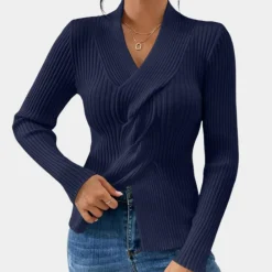 Truien & Vesten Dames*SEREN - Comfortabele Vhals Zomerse Trui voor Dames