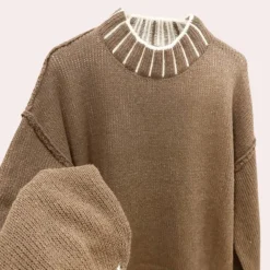 Truien & Vesten Dames*SERENITY - Luxe Zomerse Coltrui voor Dames Bruin