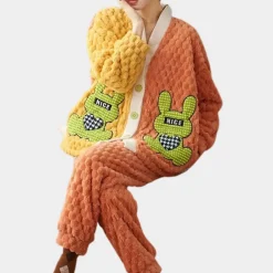 Sets Dames*Severina - Heerlijk zachte loungeset voor dames, perfect voor de zomer Oranje