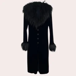 Jassen Dames*SHARON - Comfortabele Lente/Zomer Harige Jas voor Dames Zwart