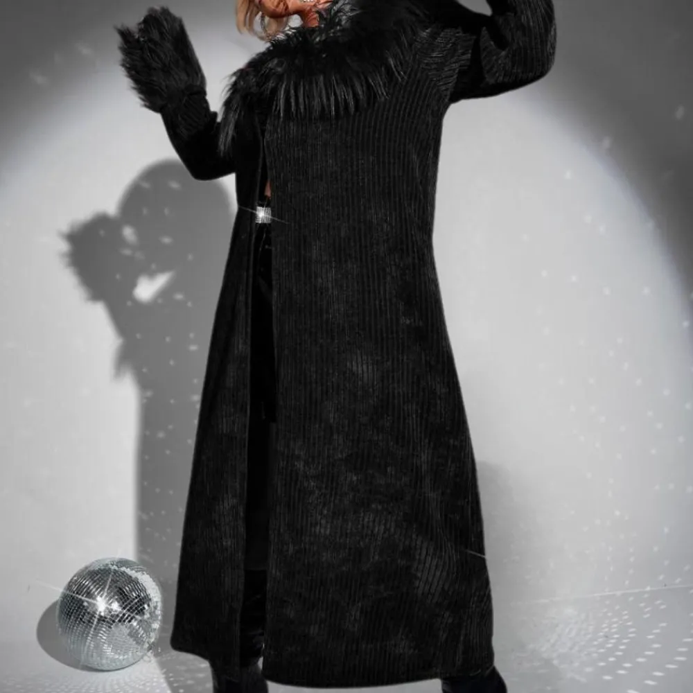 Jassen Dames*SHARON - Comfortabele Lente/Zomer Harige Jas voor Dames Zwart