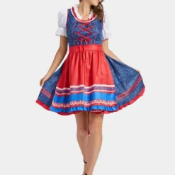 Jurken & Jumpsuits Dames*Sibyl - Tijdloze Zomerse Oktoberfest Dirndl voor dames Blauw