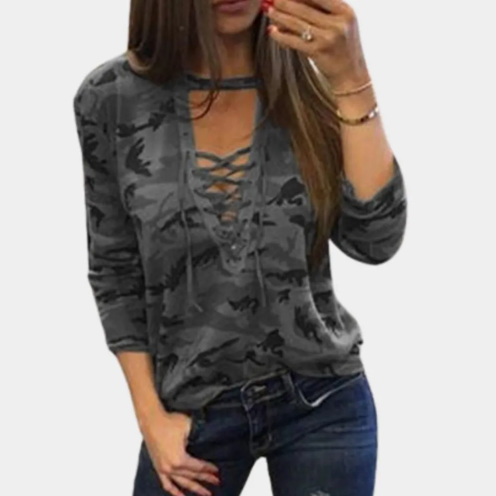 Truien & Vesten Dames*Sidonia - Stijlvol en Comfortabel Camouflage Zomersweatshirt