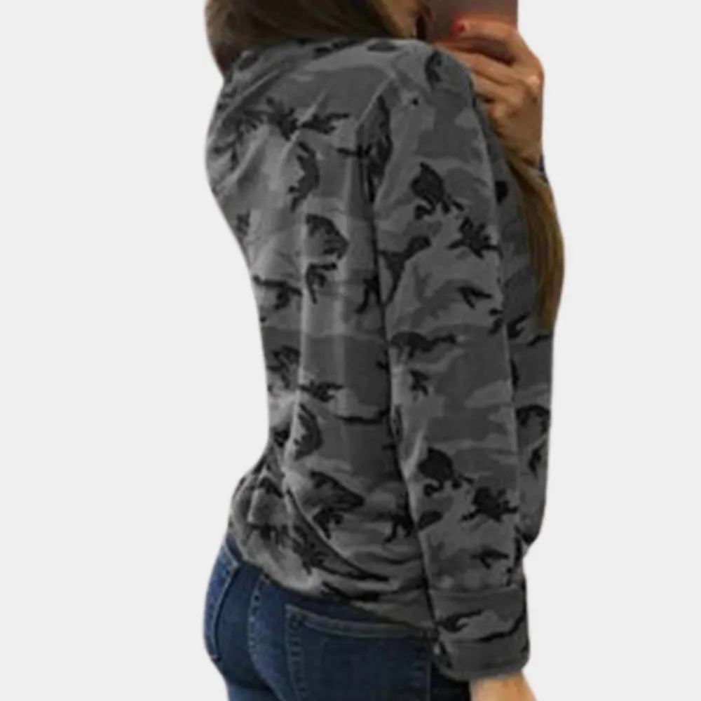 Truien & Vesten Dames*Sidonia - Stijlvol en Comfortabel Camouflage Zomersweatshirt