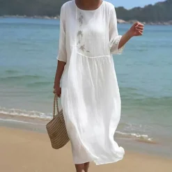 Jurken & Jumpsuits Dames*SIENA - Luchtige casual zomerjurk Wit