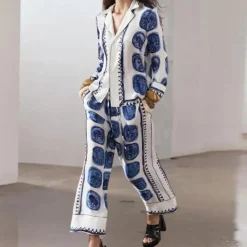 Sets Dames*Sienna - Comfortabele Dames 2-Delige Zomerset Blauw