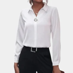 Blazers & Blouses Dames*Sienna - Elegante effen damesblouse voor de zomer
