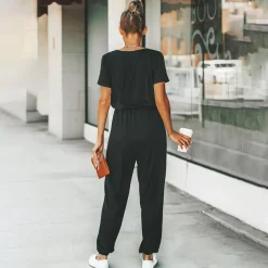 Jurken & Jumpsuits Dames*SKYLAR - Stijlvolle casual zomer jumpsuit Zwart