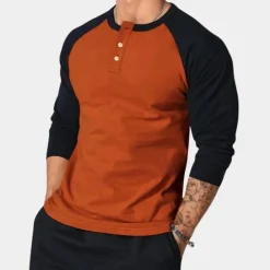 Shirts Heren*Slim fit heren t-shirt voor de zomer Oranje