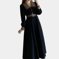 Jurken & Jumpsuits Dames*Smaranda - Stijlvolle Zomerjurk met Riem voor Vrouwen Zwart