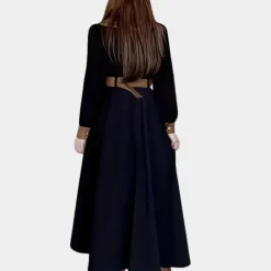 Jurken & Jumpsuits Dames*Smaranda - Stijlvolle Zomerjurk met Riem voor Vrouwen Zwart