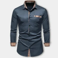 Shirts Heren*SMILJAN - Stijlvolle zomeroverhemd met lange mouwen