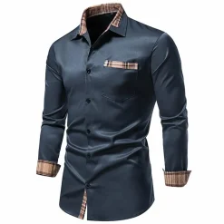 Shirts Heren*SMILJAN - Stijlvolle zomeroverhemd met lange mouwen