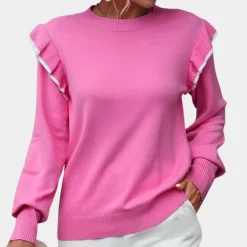 Truien & Vesten Dames*Sofia - Gezellige Elegante Damestrui met Ruches voor de Zomer