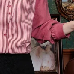 Topjes & Shirts Dames*SOFINA - Klassiek Zomer Overhemd voor Dames Rood