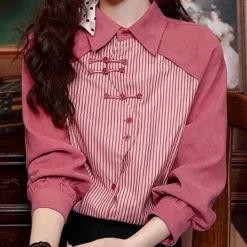 Topjes & Shirts Dames*SOFINA - Klassiek Zomer Overhemd voor Dames Rood