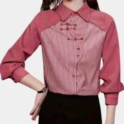 Topjes & Shirts Dames*SOFINA - Klassiek Zomer Overhemd voor Dames Rood