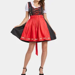 Jurken & Jumpsuits Dames*Solange - Zomerse Dirndl Jurk voor Oktoberfest Rood