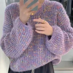 Truien & Vesten Dames*SOPHIE - Geraffineerde Zomerse Trui voor Dames Paars