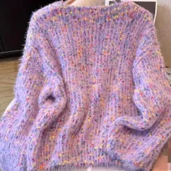 Truien & Vesten Dames*SOPHIE - Geraffineerde Zomerse Trui voor Dames Paars