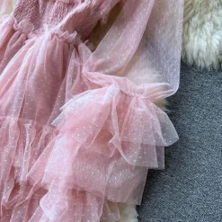 Jurken & Jumpsuits Dames*Stella - Zomerse feestjurk van mesh voor dames