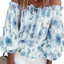 Topjes & Shirts Dames*Stijlvolle bloemenblouse voor dames - Perfect voor de Zomer