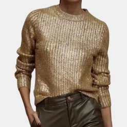 Truien & Vesten Dames*Stijlvolle casual damestrui voor de zomer Goud