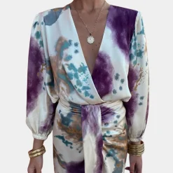 Sets Dames*Stijlvolle 2-delige damesset voor de zomer Wit-paars