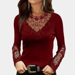 Blazers & Blouses Dames*Stijlvolle kanten damesblouse voor de zomer