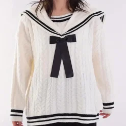 Truien & Vesten Dames*Sybille - Comfortabele gebreide damestrui Wit