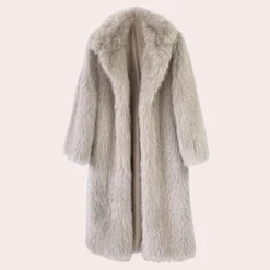Jassen Dames*TARA - Stijlvolle Winterjas van Pluche voor Dames Beige