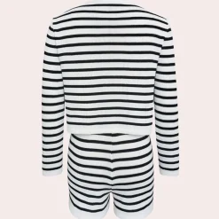 Sets Dames*Tassa - Zomerse Gestreepte Elegantie 2-Delige Set Wit