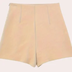 Broeken & Rokken Dames*Teodora - Trendy Asymmetrische Damesshort voor de Zomer Khaki