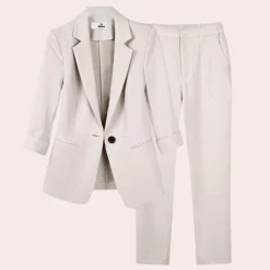 Sets Dames*Teresa - Verfijnde dames blazer en broek set voor de zomer