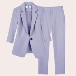 Sets Dames*Teresa - Verfijnde dames blazer en broek set voor de zomer