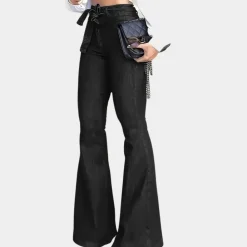 Broeken & Rokken Dames*Terza - Uitlopende damesbroek met hoge taille voor de zomer