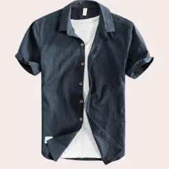 Shirts Heren*Thibault - Elegante Katoenen Herenoverhemd voor de Zomer