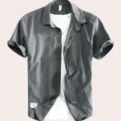 Shirts Heren*Thibault - Elegante Katoenen Herenoverhemd voor de Zomer