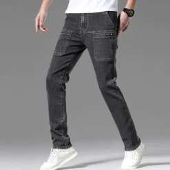 Broeken Heren*TIBOR - Multi-pocket zomerjeans voor mannen