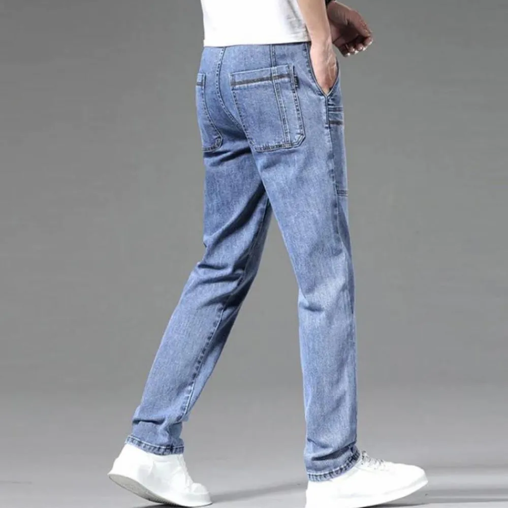 Broeken Heren*TIBOR - Multi-pocket zomerjeans voor mannen