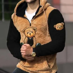 Jassen Heren*TIMOTHY - Modieuze Lichte Zomer Hoodie voor Heren Bruin