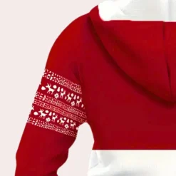 Jassen Heren*TOBIE - Trendy Kerstmis Hoodie voor Heren Rood