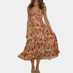 Jurken & Jumpsuits Dames*Trella - Luchtige zomerse midi-jurk voor dames